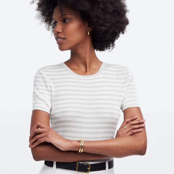 NWT Madewell Micro-Rib Sweater Tee - Picture 1 of 4